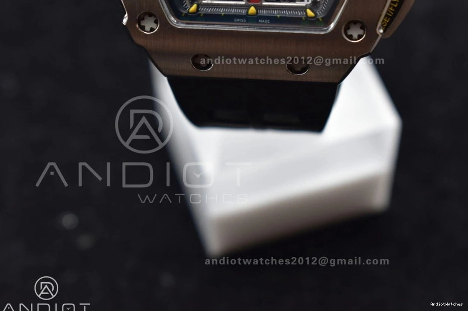 Crystal 1025 1:1 Edition A7750 RM011 Chrono Sophisticated Black on Dial Strap Rubber SS KVF Black V Best 0306